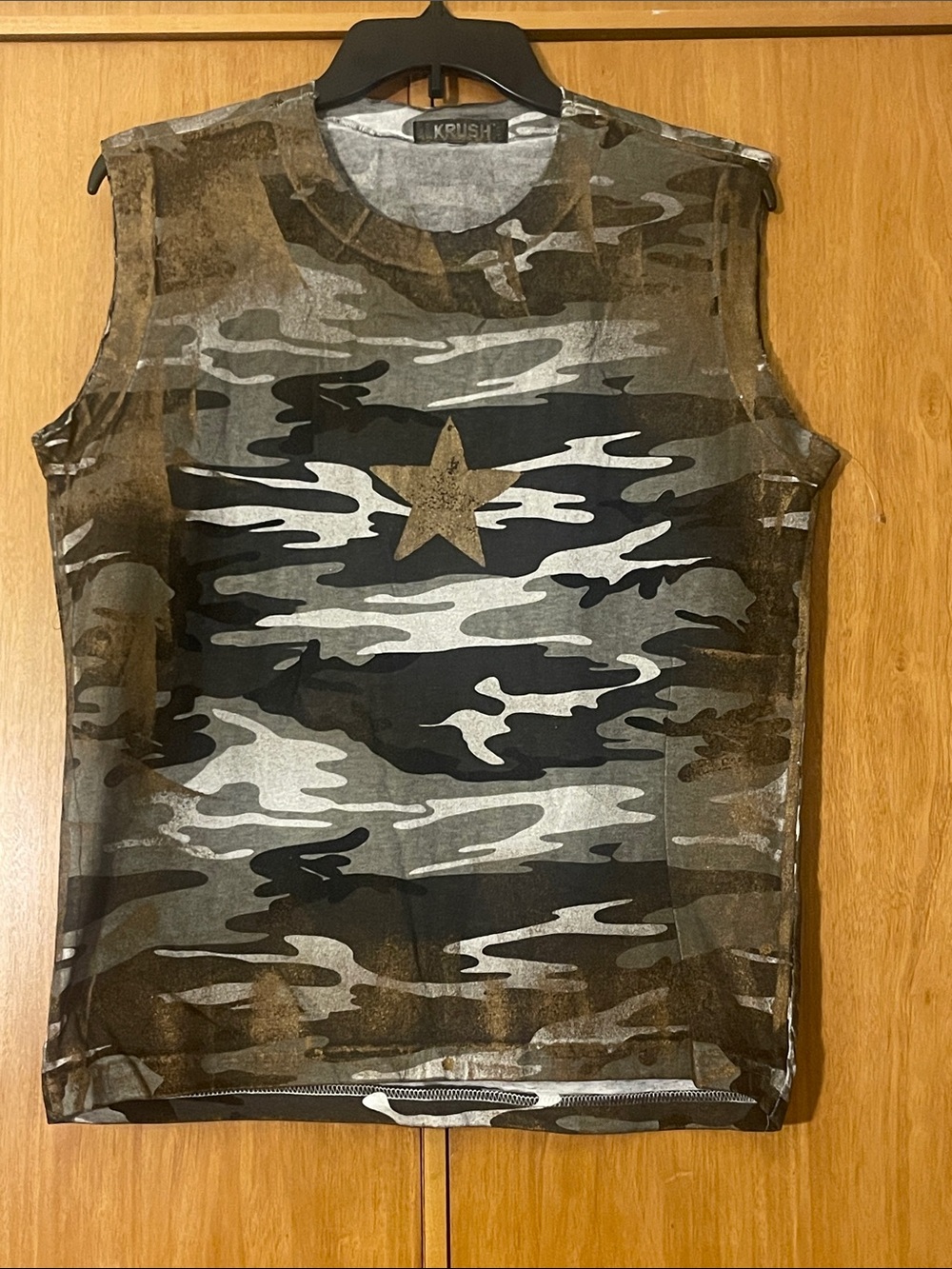 Krush men’s ' Camo Star Muscle Tank - Olive, Gray, Black
